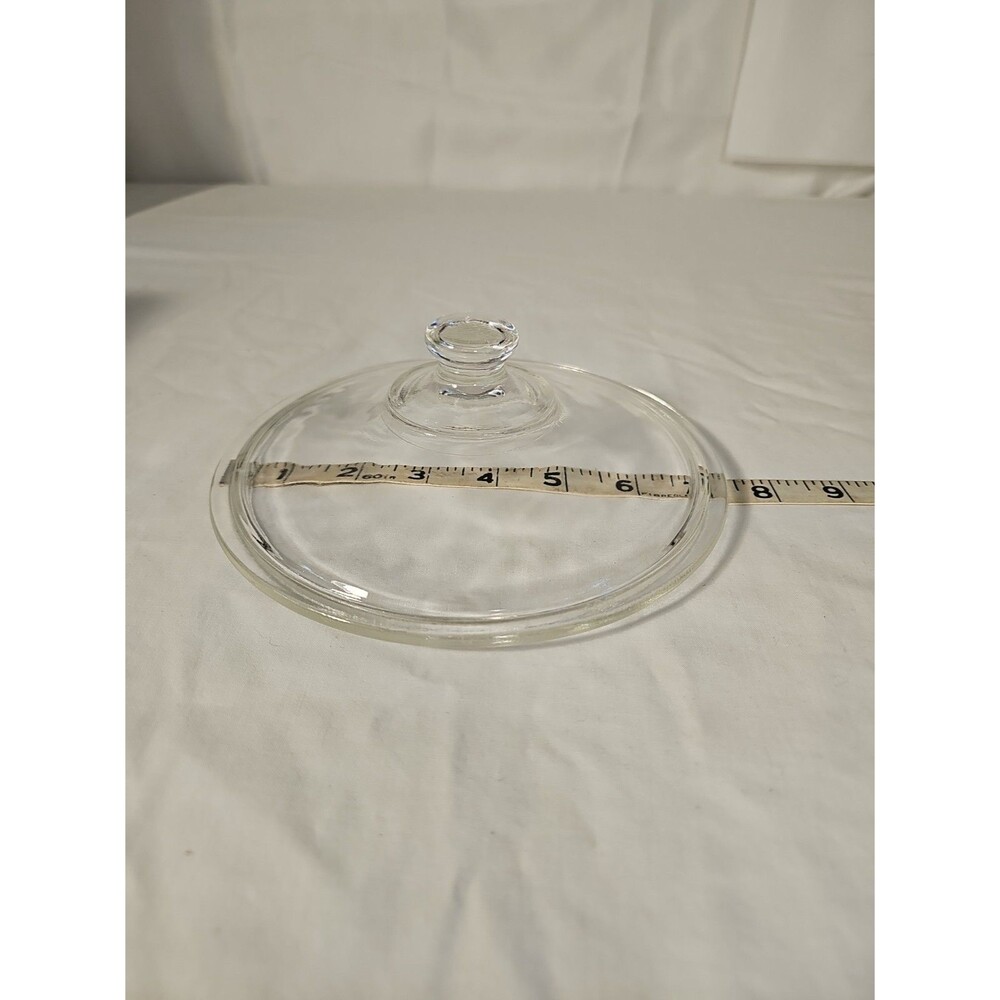Pyrex Clear Corning Glass Round LID Replacement # 406 Inside 6.5" Outer 7.25"
